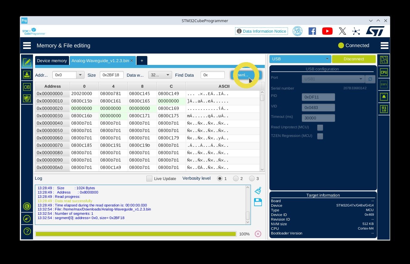 STM32CubeProgrammer: click the Download button.