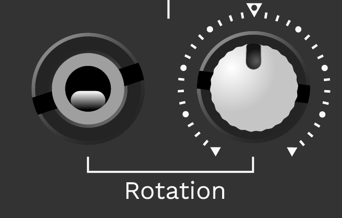 Rotation CV input and attenuverter detail.