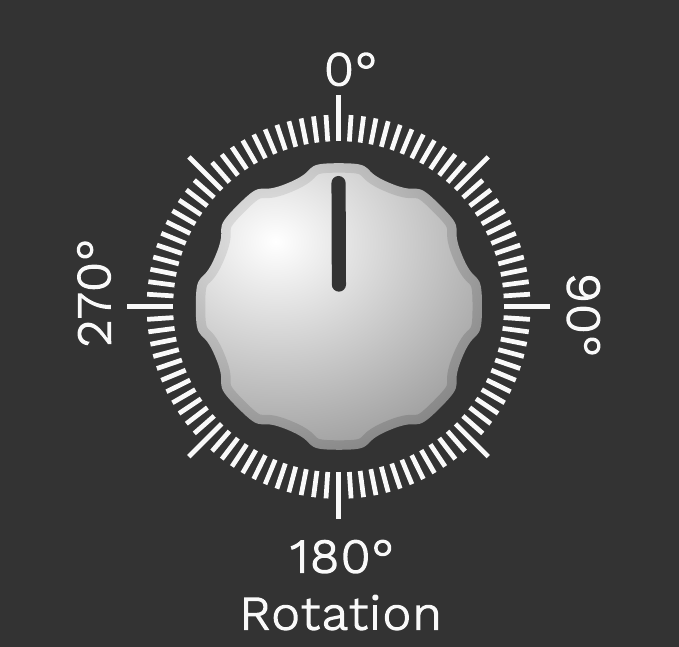 Rotation knob detail.